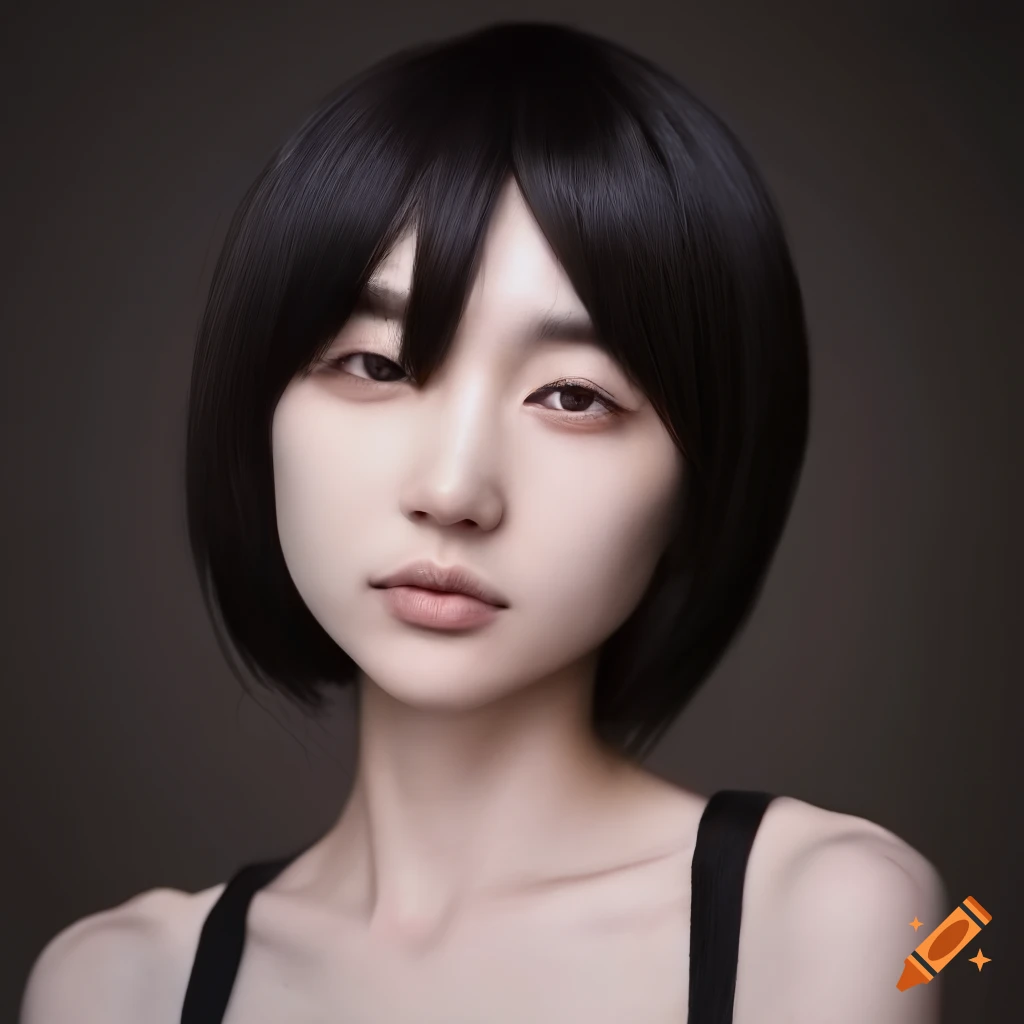 portrait of Maaya Sakamoto with realistic skin and ultrafine hair