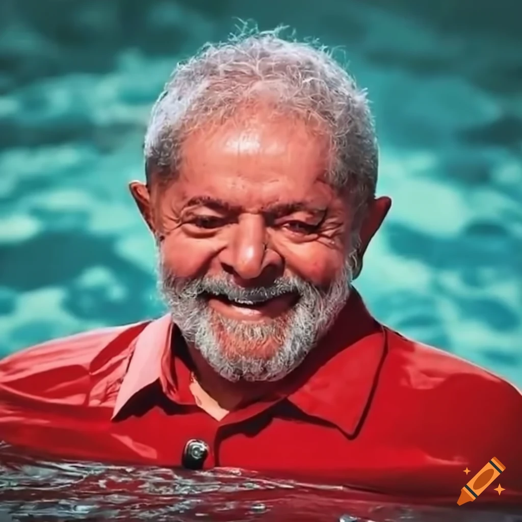 Painting of president lula in a pool party by picasso on Craiyon