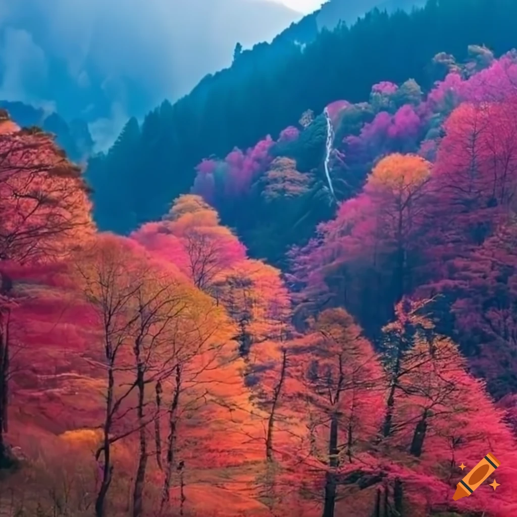 pink everywhere in fall season - Forests & Nature Background