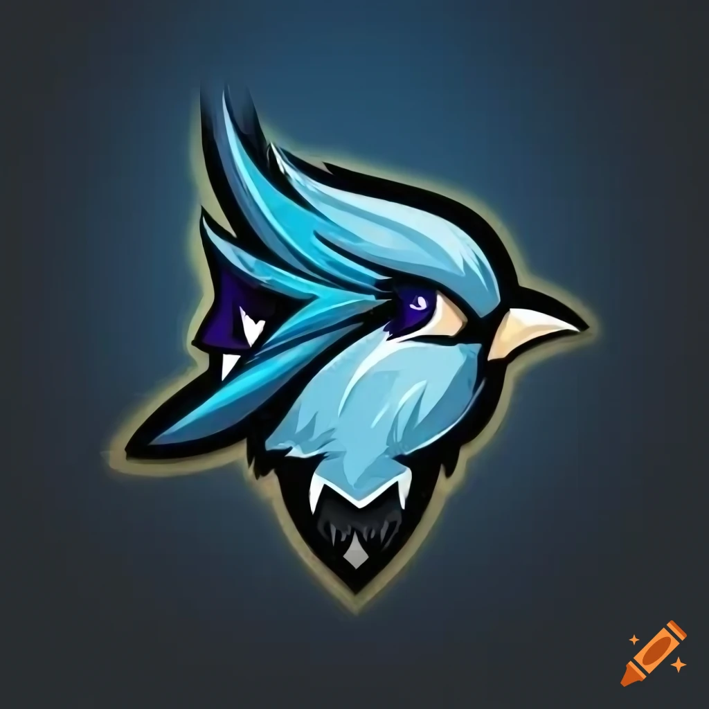 Logo of a blue sparrow for esports team on craiyon