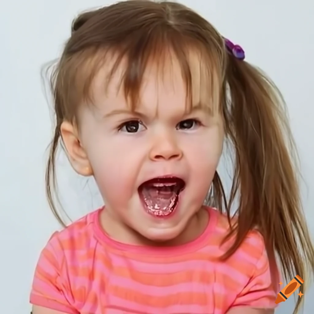 toddler girl spitting