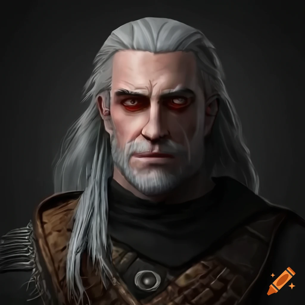 Cosplay of geralt of rivia in a hood on Craiyon