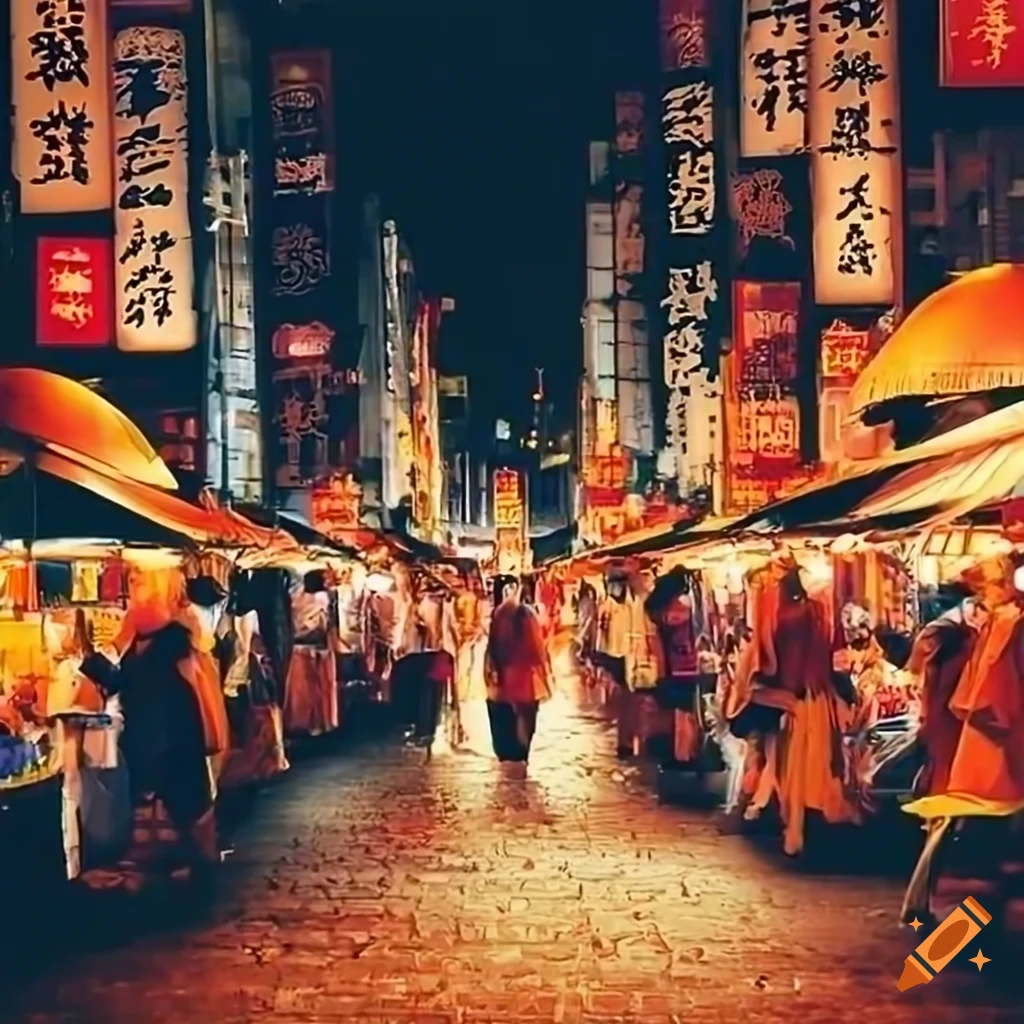vibrant night market in Taiwan