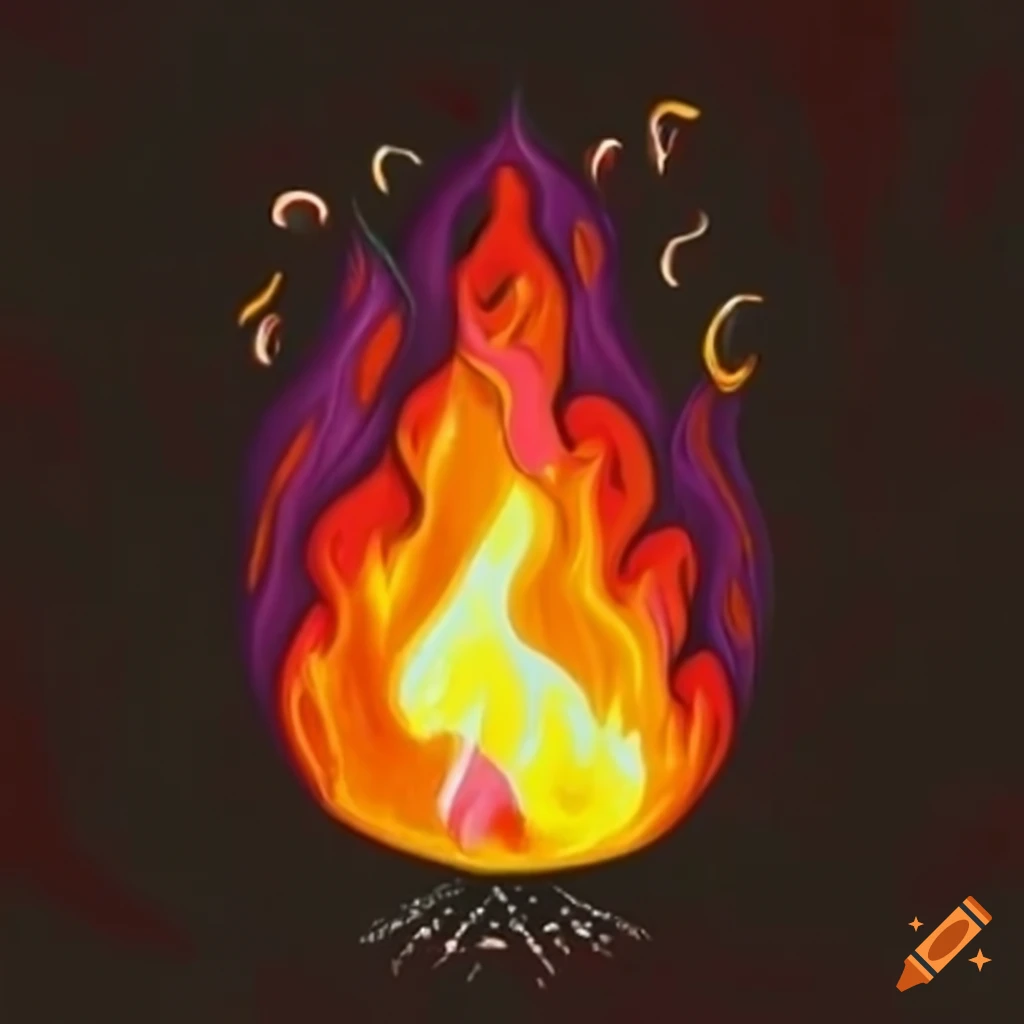 vibrant and colorful flame creation