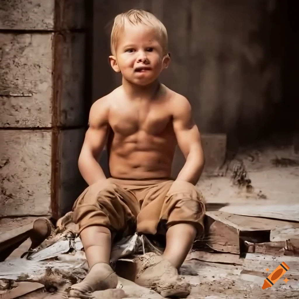 toddler construction worker in leather workwear