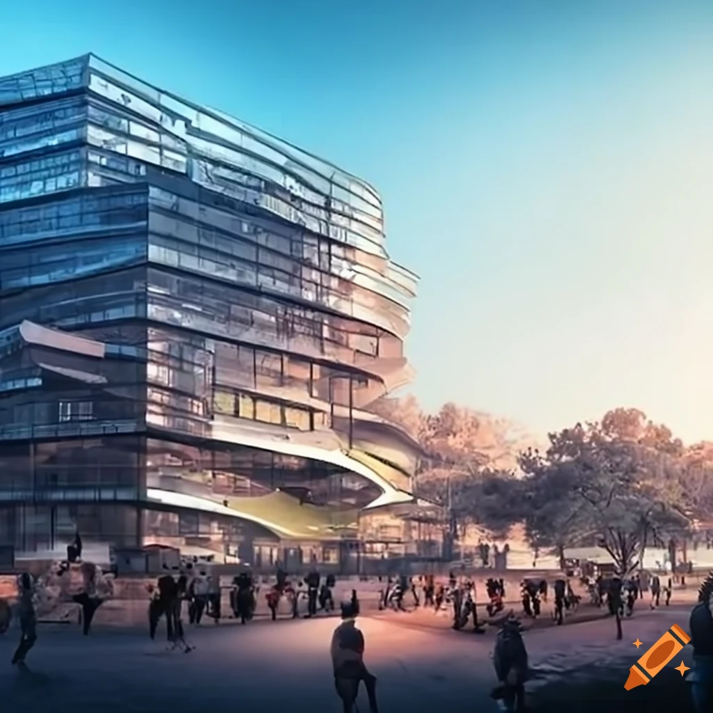 image of a futuristic and diverse college campus
