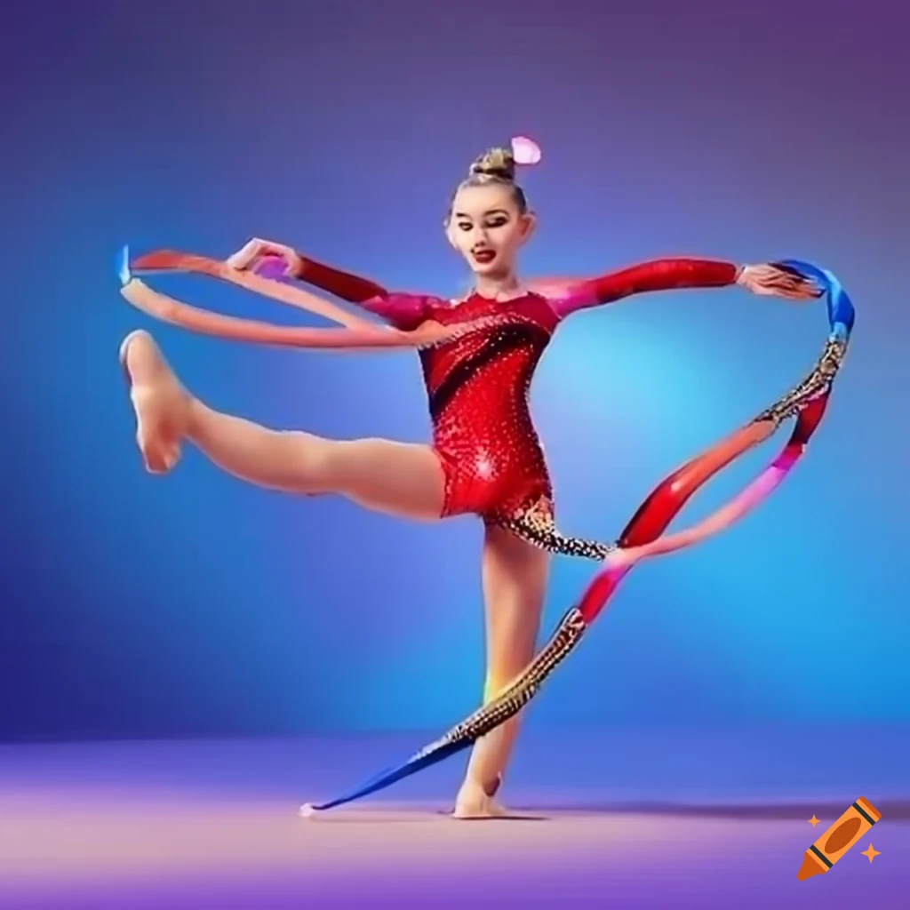Gymnasts with down syndrome performing rhythmic gymnastics on Craiyon