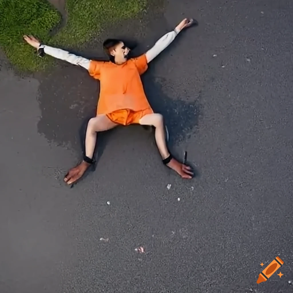 unique perspective of a person holding an orange Citroen C3 Pluriel above his head