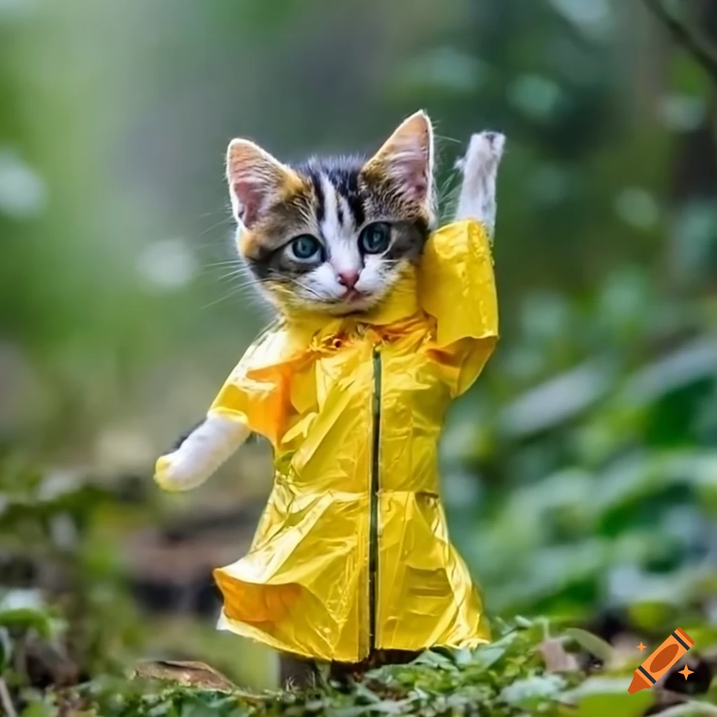 Hooded rain jacket - Pink/Cat - Kids | H&M