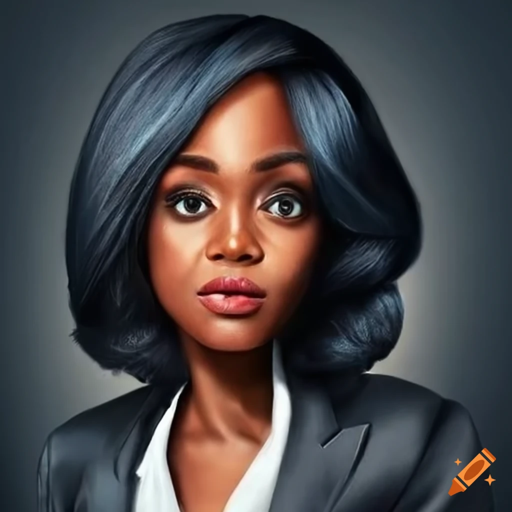 Realistic portrait of a professional black woman in a suit on Craiyon