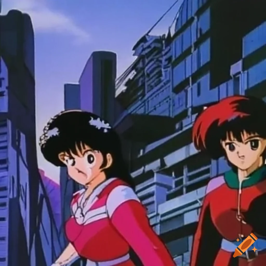 a nostalgic cyberpunk anime scene