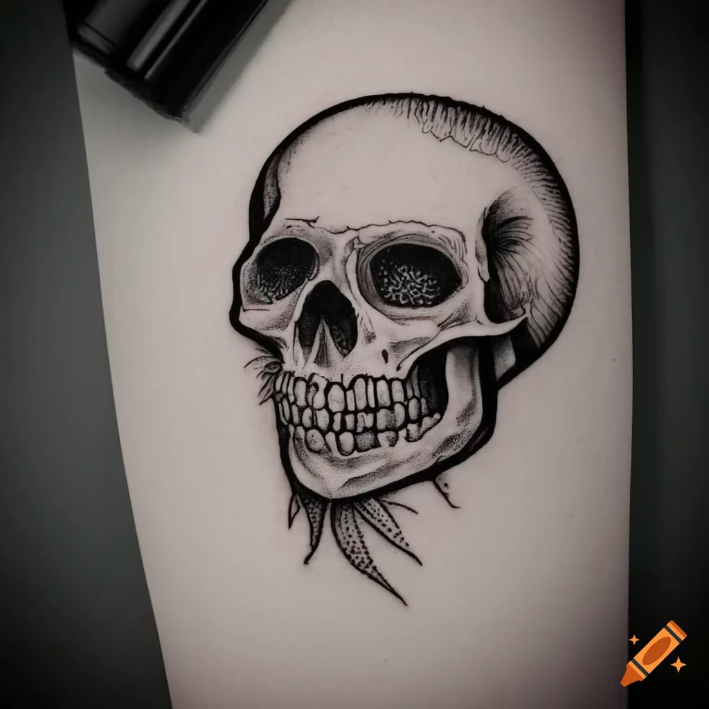 Skull & Brain | Idee per tatuaggi, Tatuaggi, Idee per disegnare