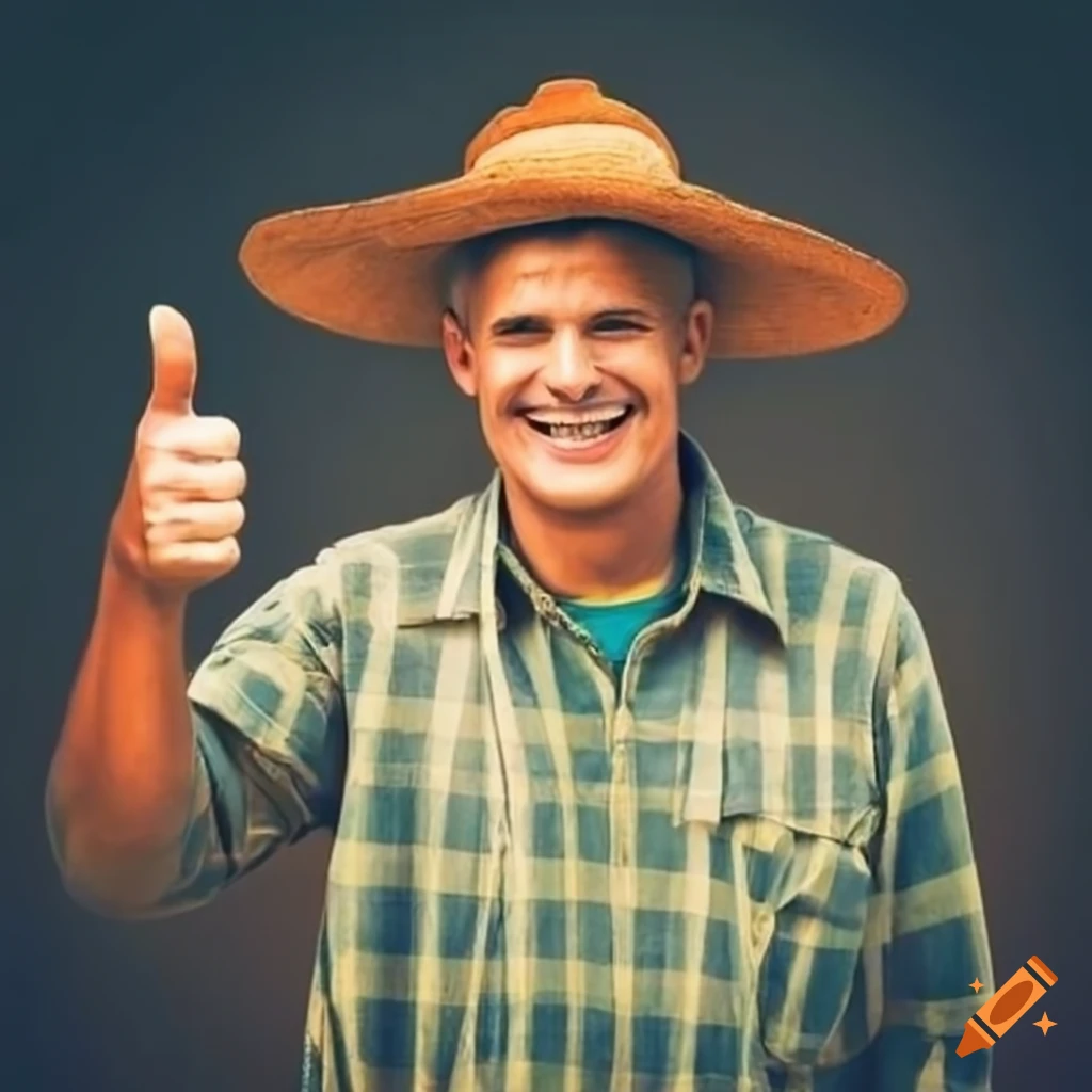 smiling farmer giving thumbs up