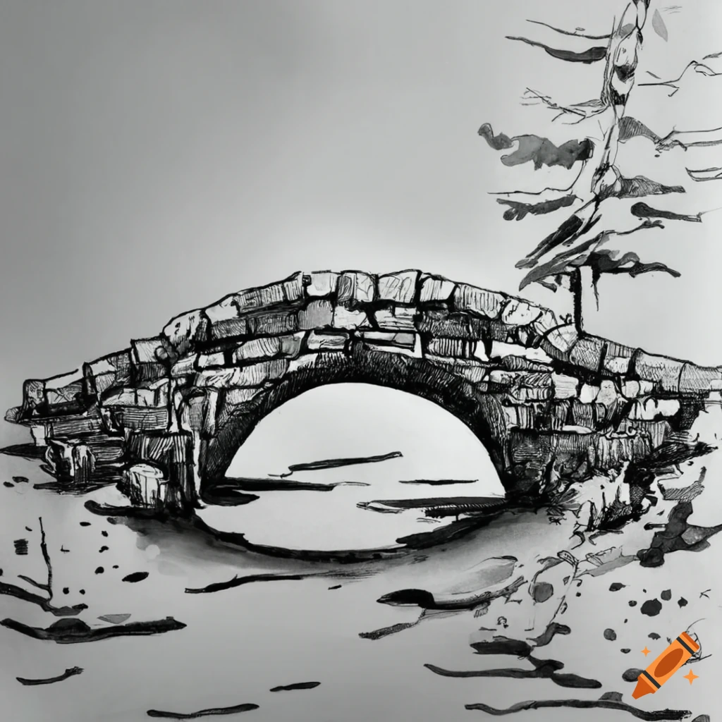 Original Pencil Drawing 'Bridge over a River', Circa 1930's, Charles B Core  | eBay