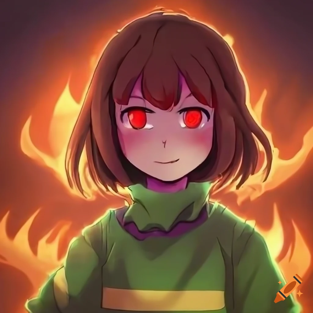 close up of fire-based character from Undertale