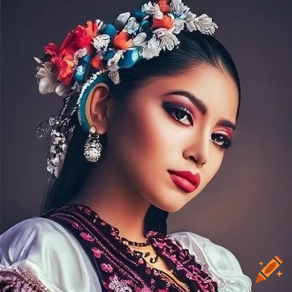 ultra high resolution portrait of a beautiful Mexican young lady