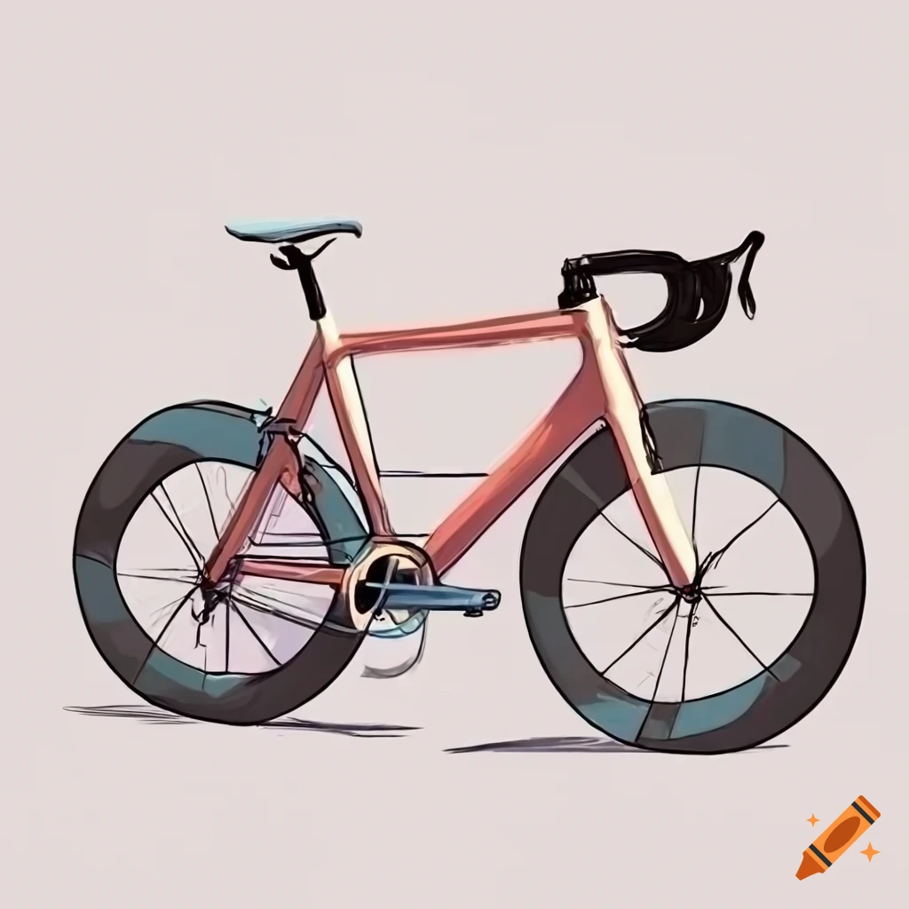 Line drawing of a road bike