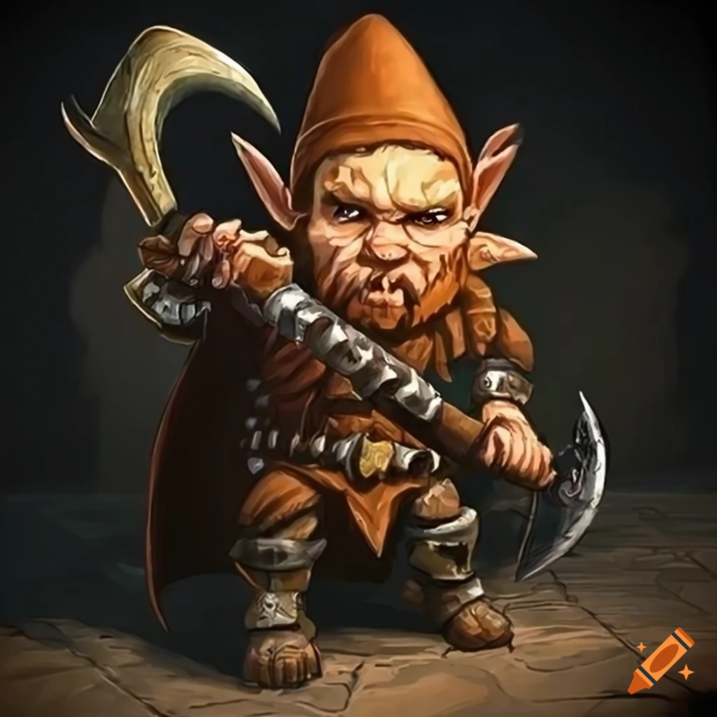 Image of a gnome warrior on Craiyon