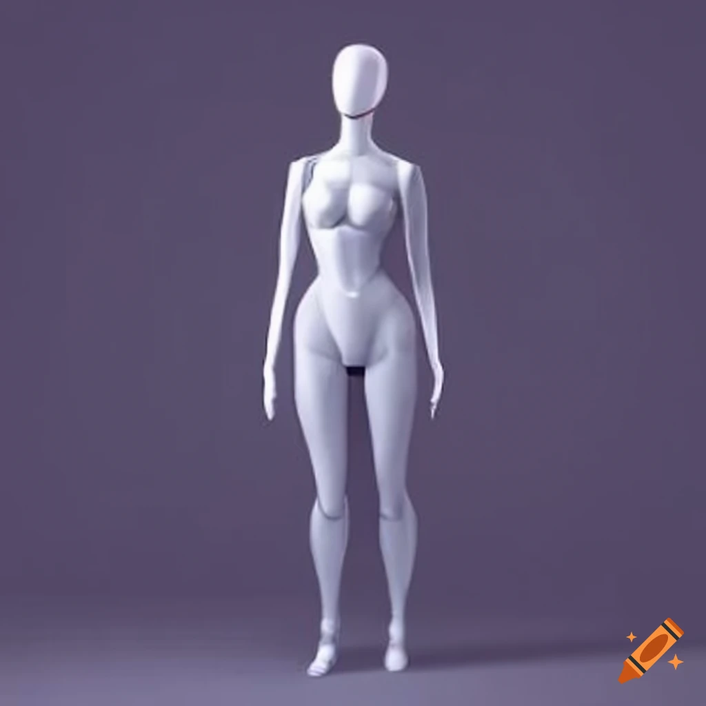 Detailed reference sheet of woman's body from different angles on