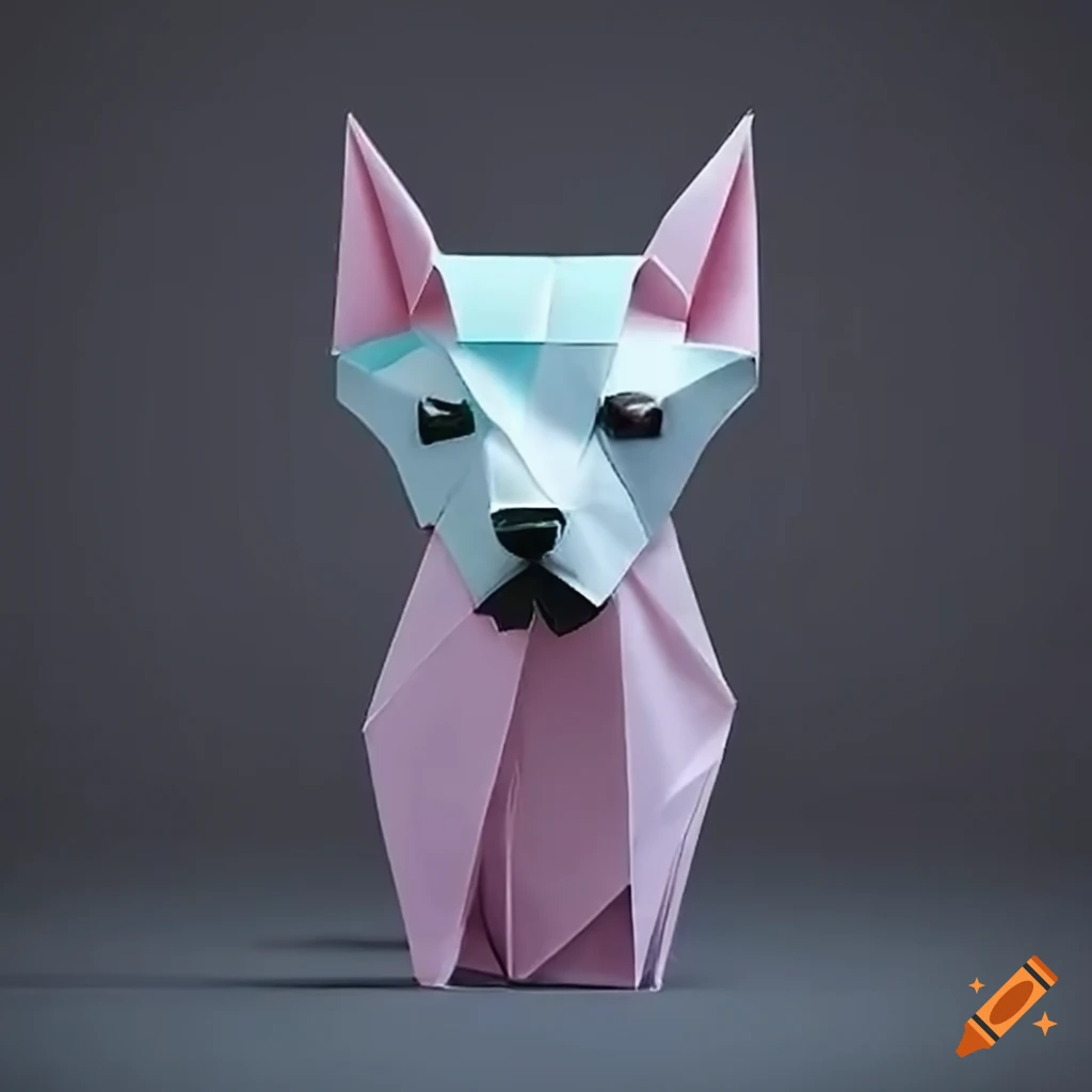 origami dog with human face