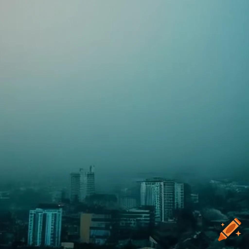 cityscape of Brazzaville in the mist