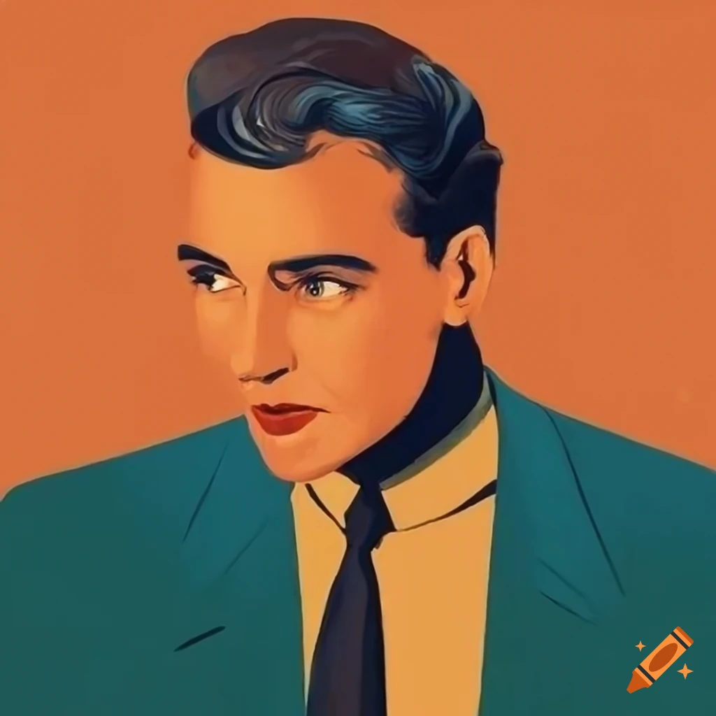 retro artwork of a stylish businessman