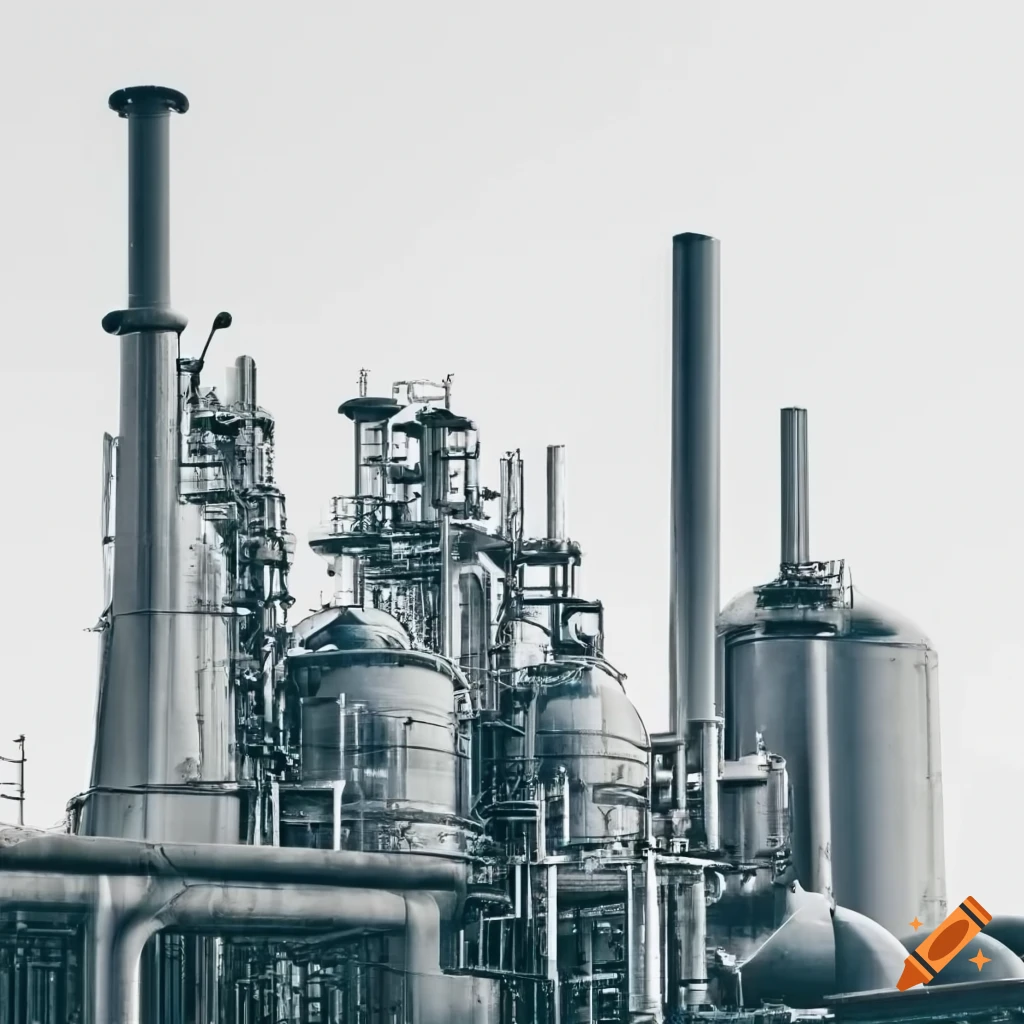 white background with brewery refinery
