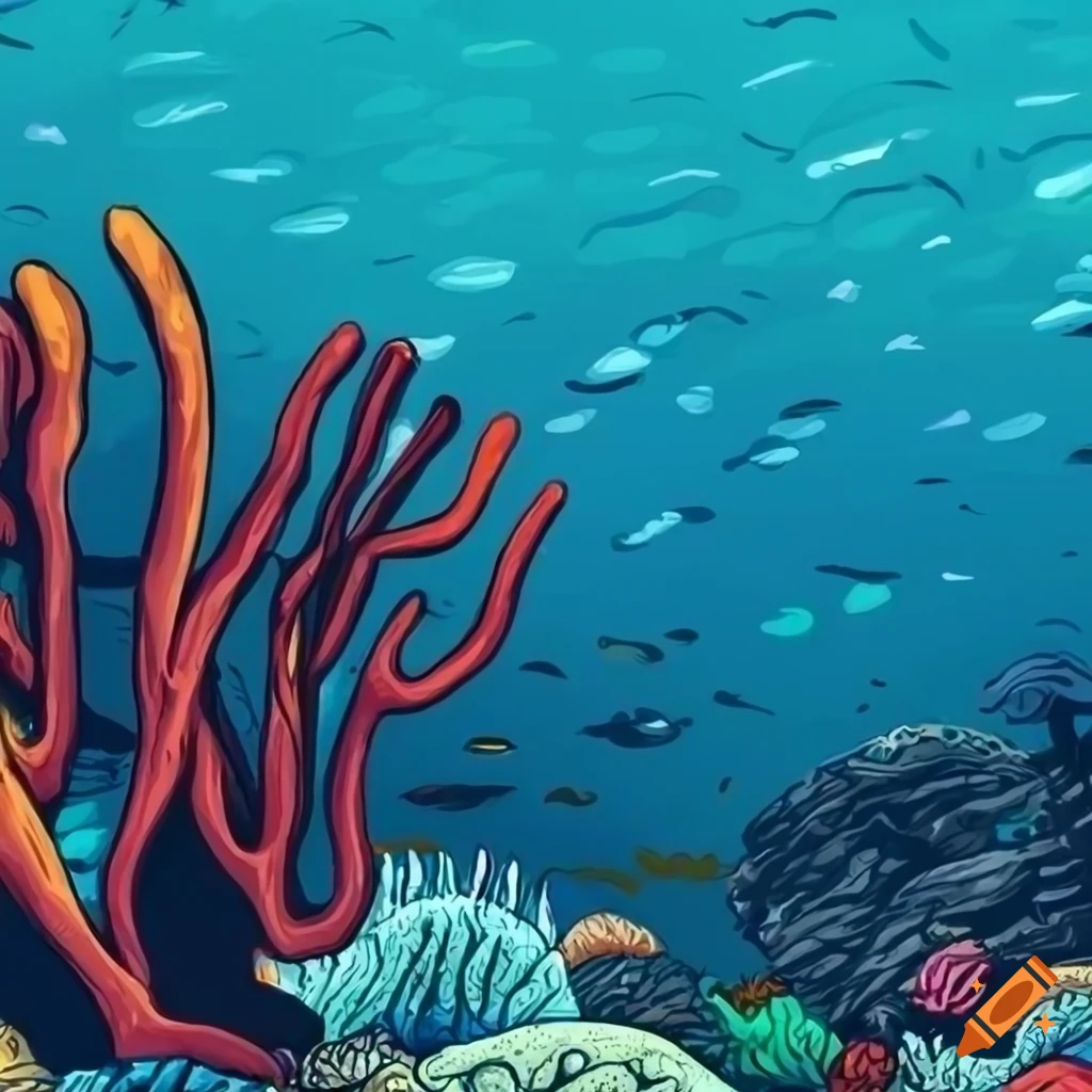 hand-drawn reef background