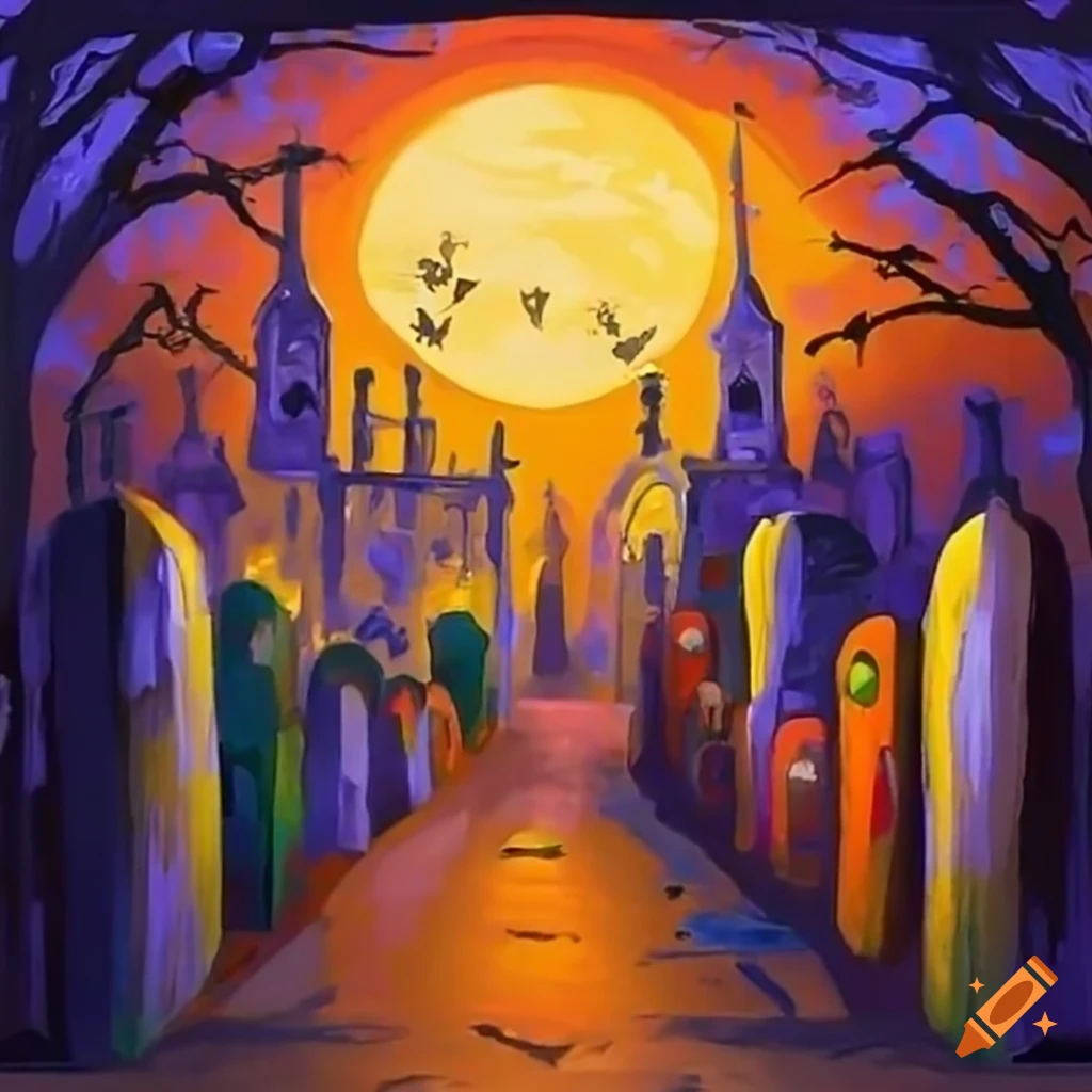 Halloweentown, a spooky graveyard party