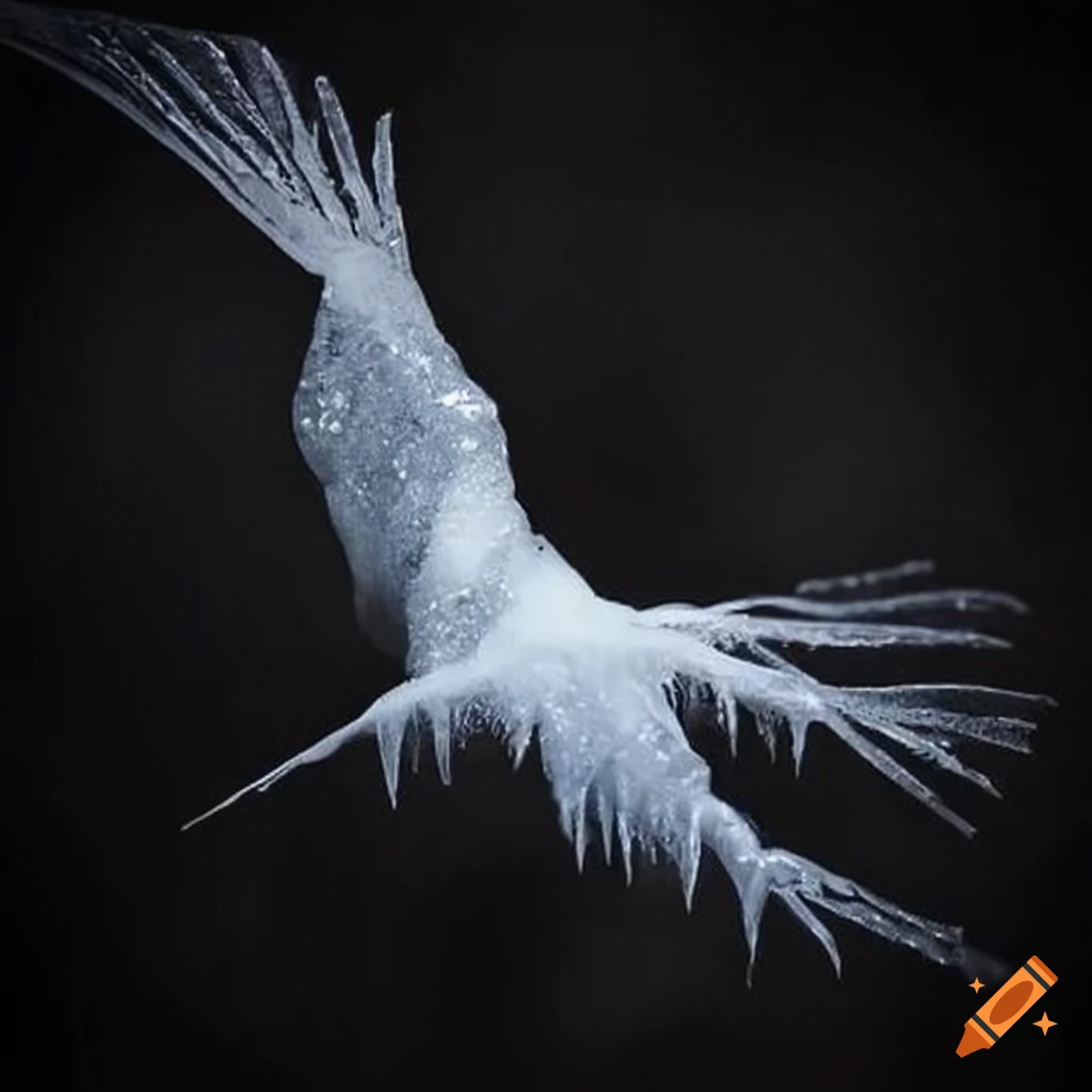 ice sculpture of a magical bird