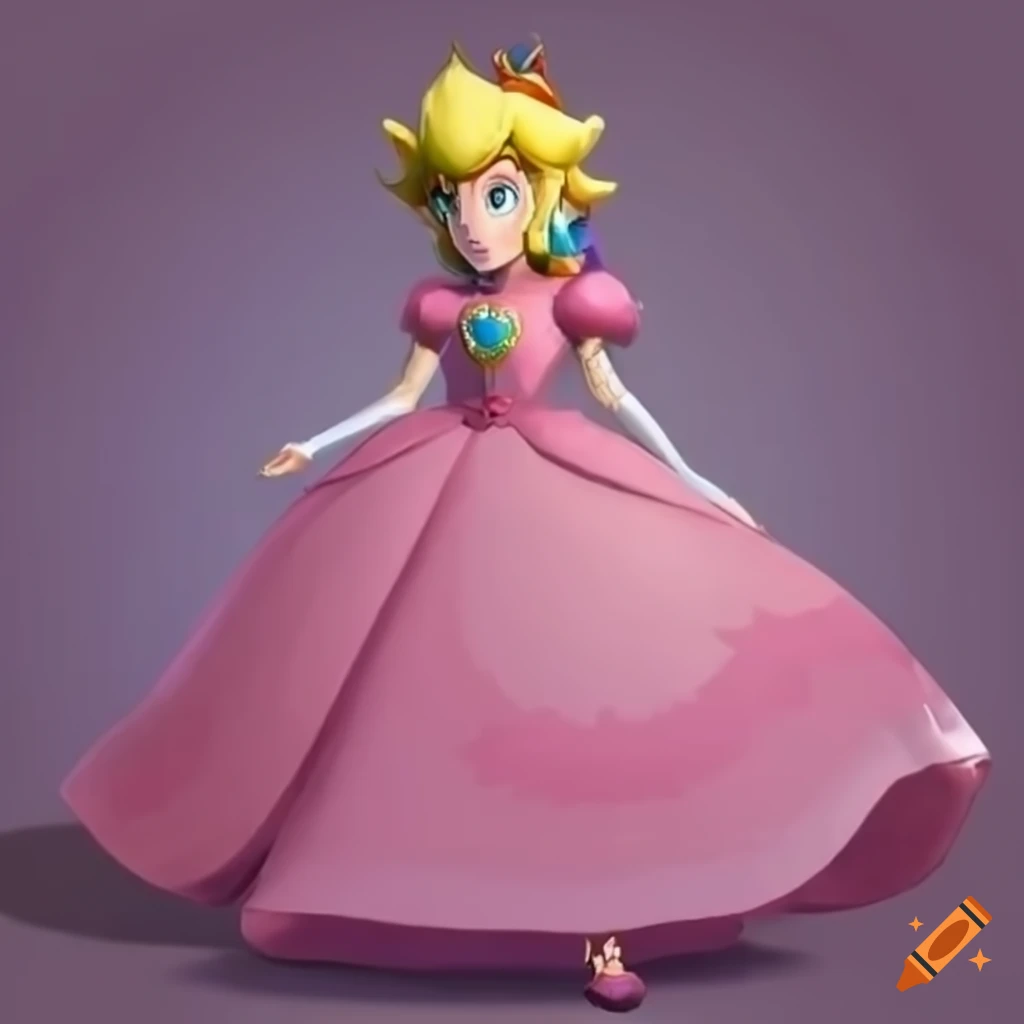 Link dressed in princess Peach's pink ballgown