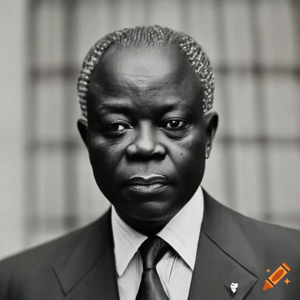 Portrait of Félix Houphouët-Boigny, the first President of Ivory Coast ...