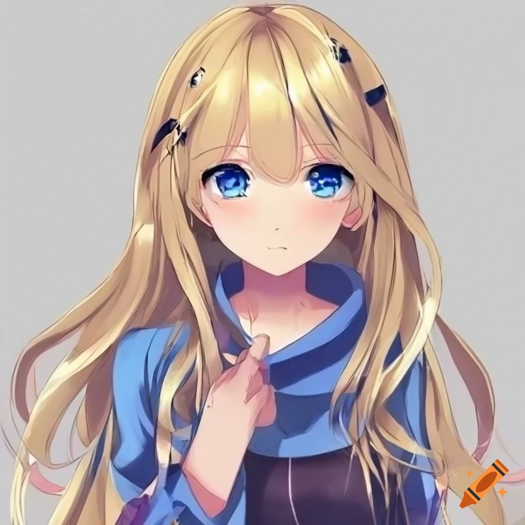 Blonde Haired Anime Girl With Blue Eyes On Craiyon