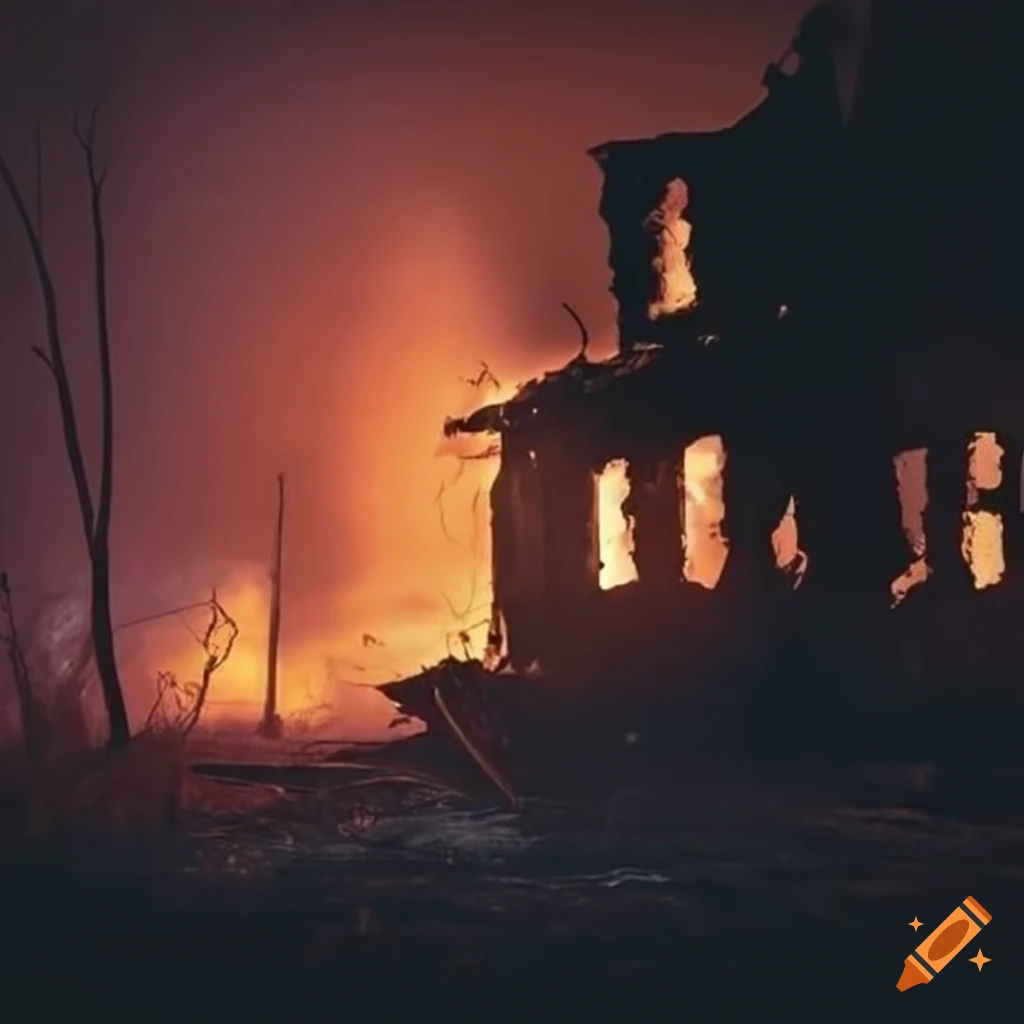 remains of a burnt house