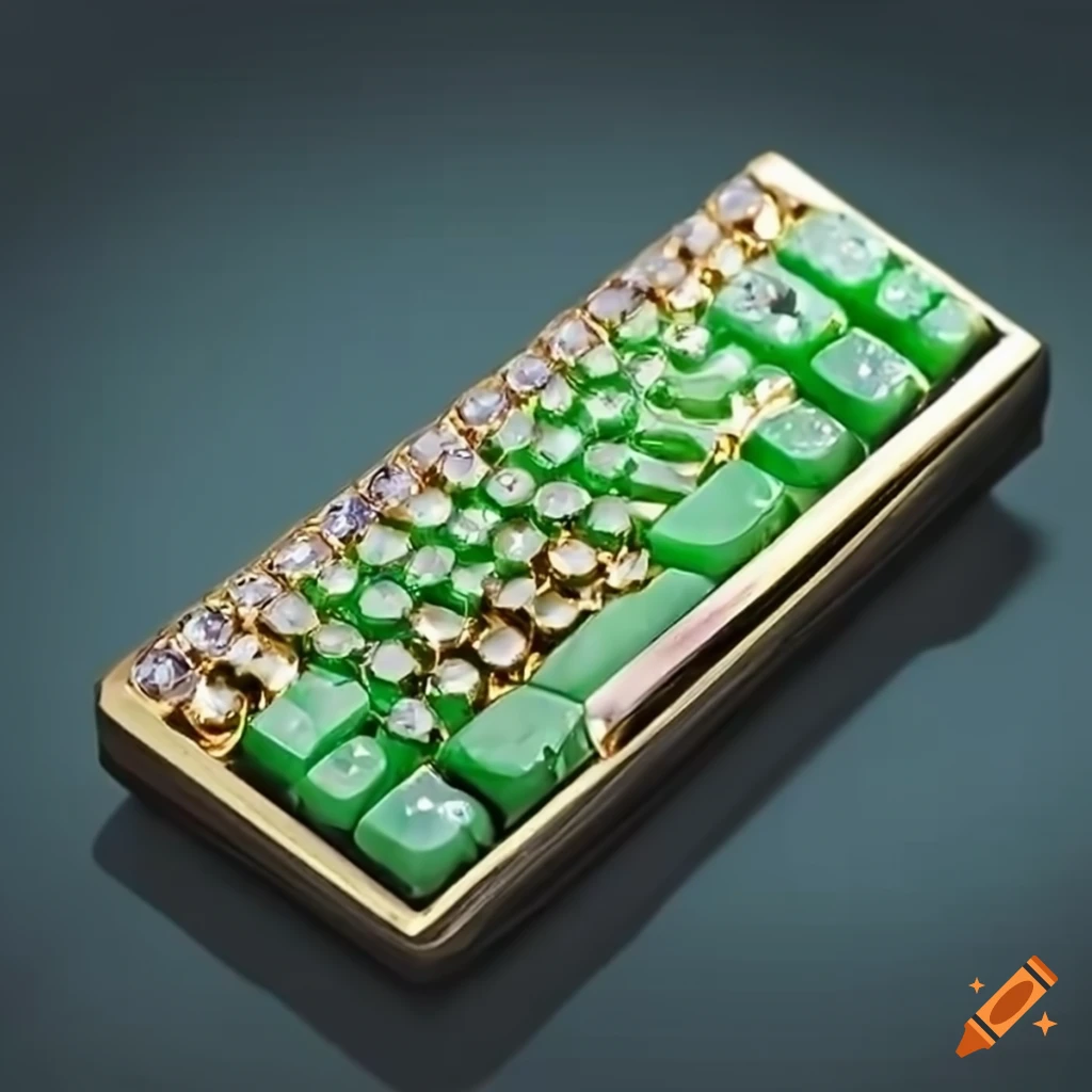 keyboard de oro recubierto de jade