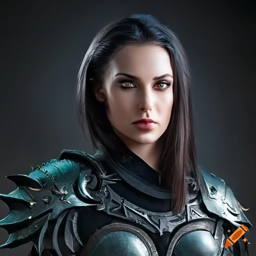 Dragon armor warrior in dark fantasy setting