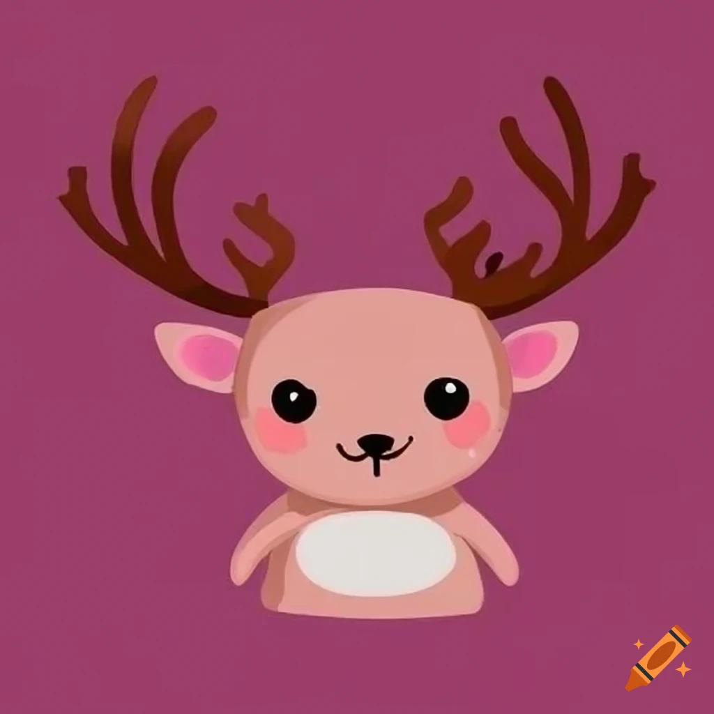 cute reindeer profile picture on pink background
