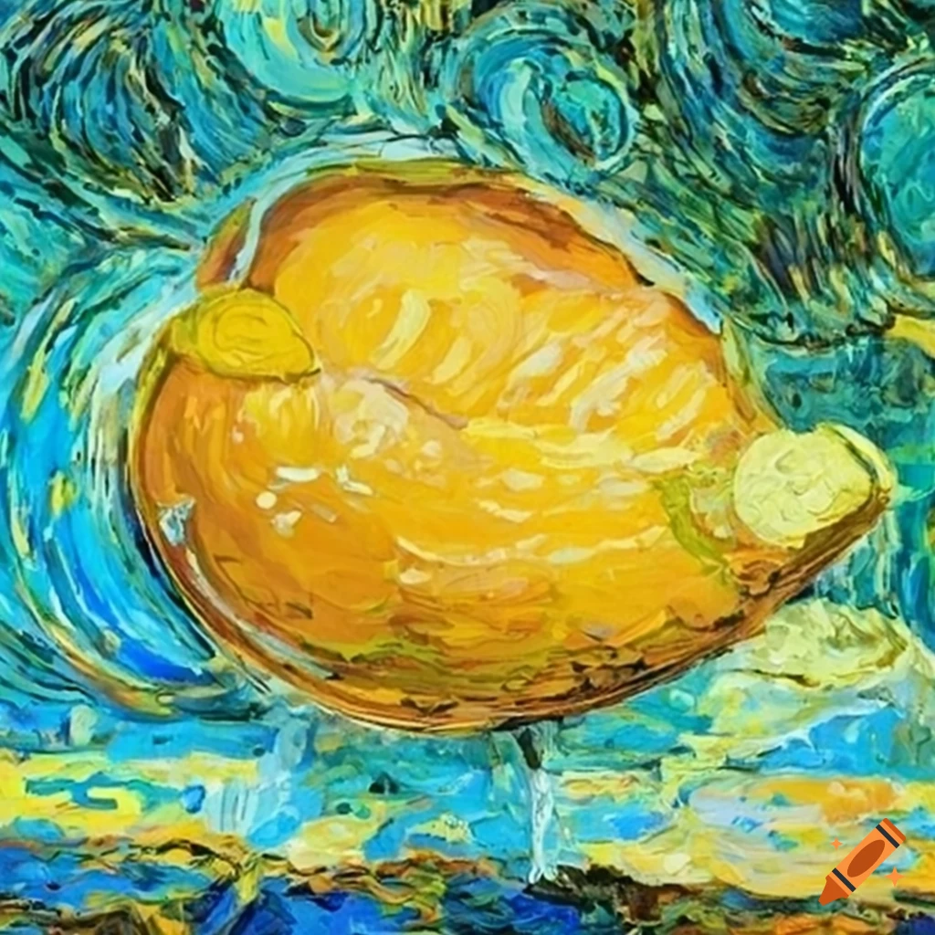 Lemon cello label with Van Gogh inspired design