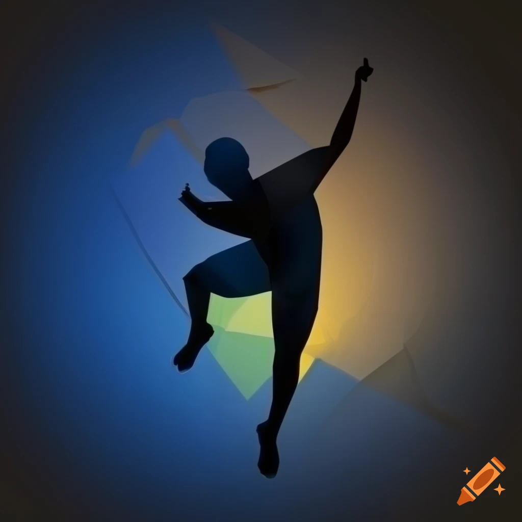 silhouette of diverse Olympic athletes in blue and gold