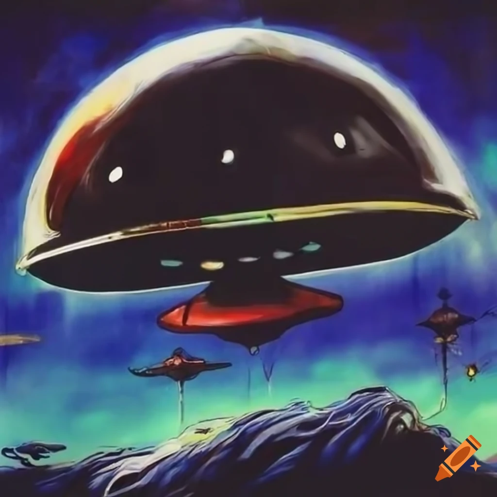 Yoshitaka Amano inspired UFO artwork