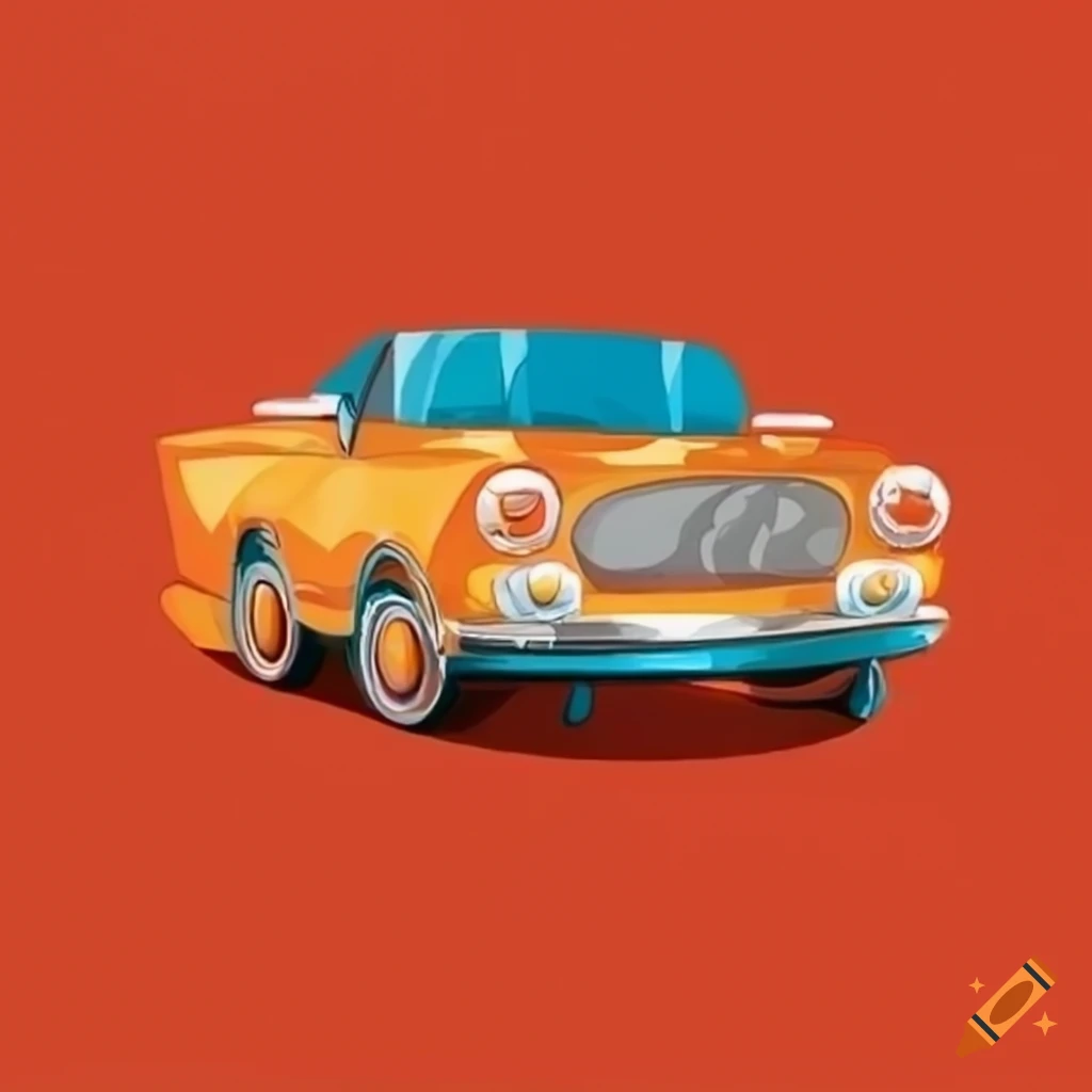 Cartoon illustration of a luxury car