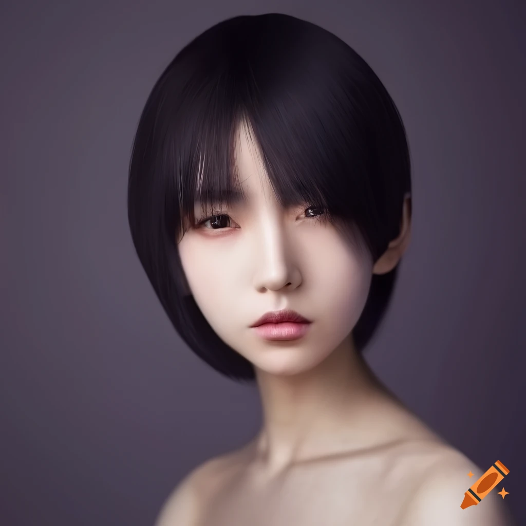 portrait of Maaya Sakamoto with realistic skin and ultrafine hair