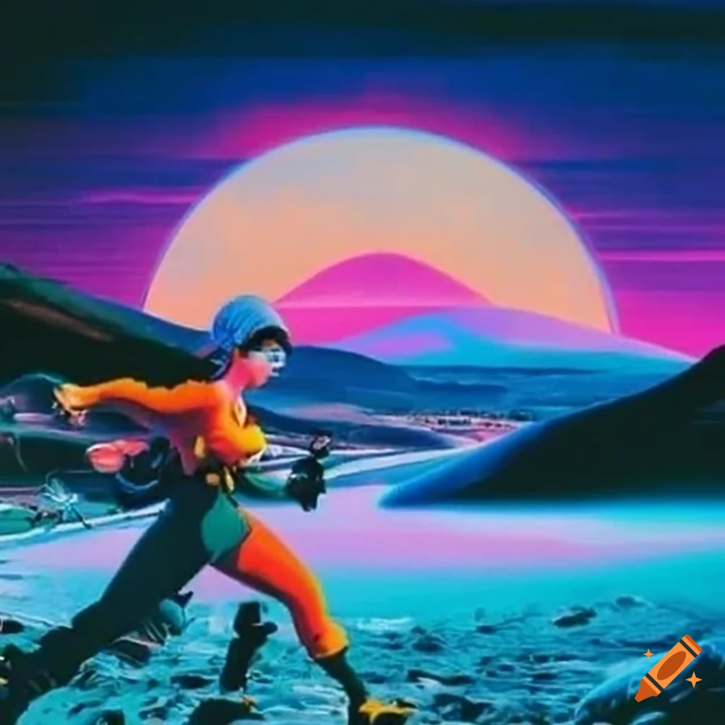 1990s chillwave art panorama