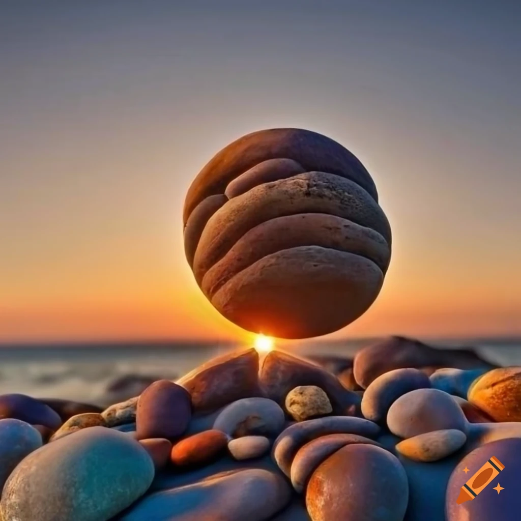 sunset rock art on the beach