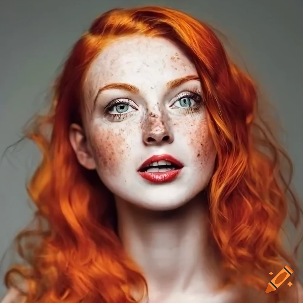 Portrait Of A Beautiful Young Woman With Freckles And Red Hair 8582