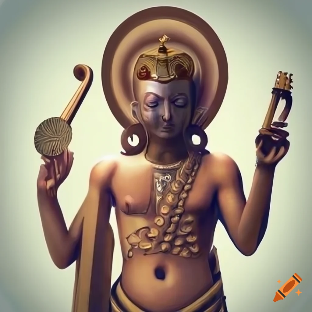 Ihy, the god of music and joy playing an instrument