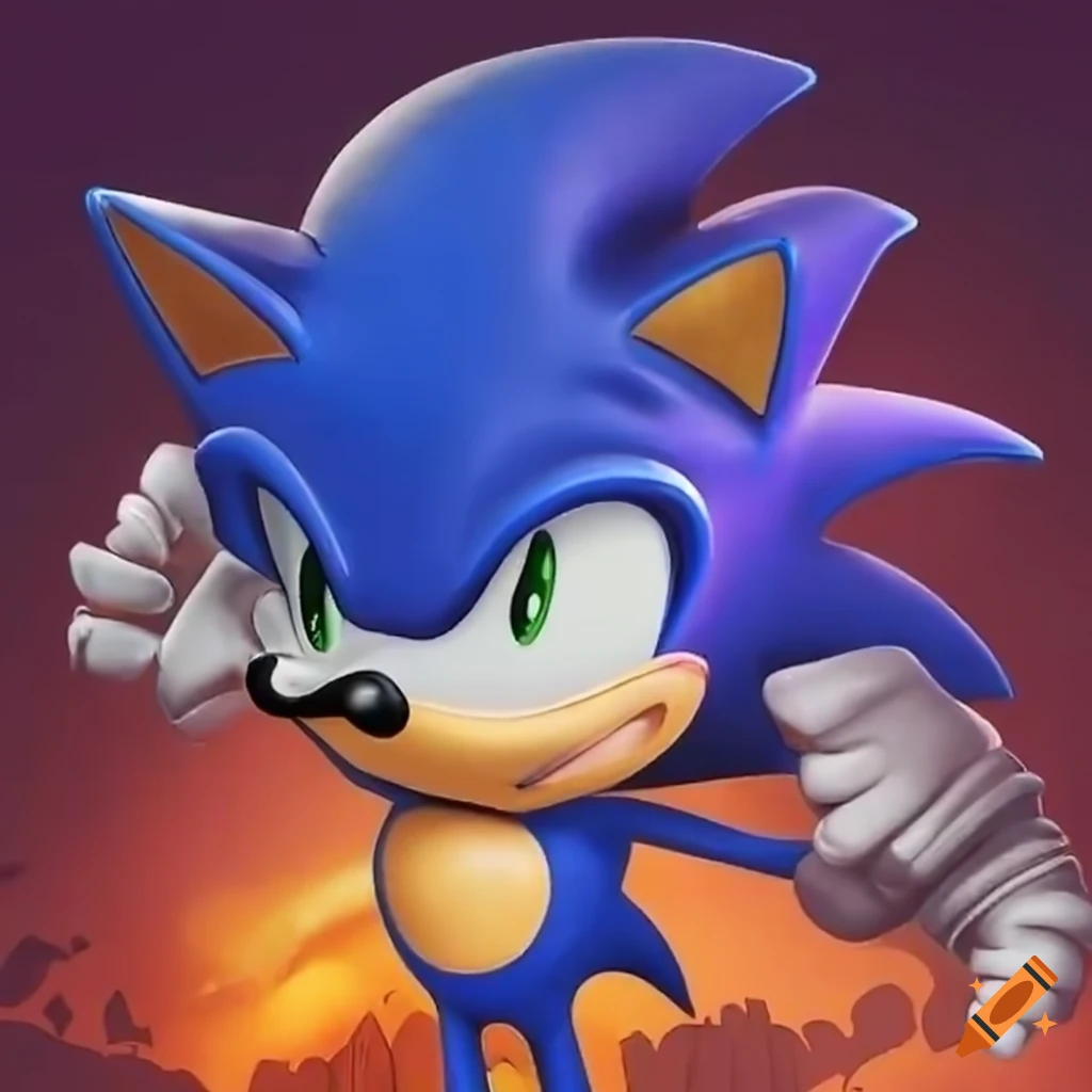 Sonic games logo on Craiyon