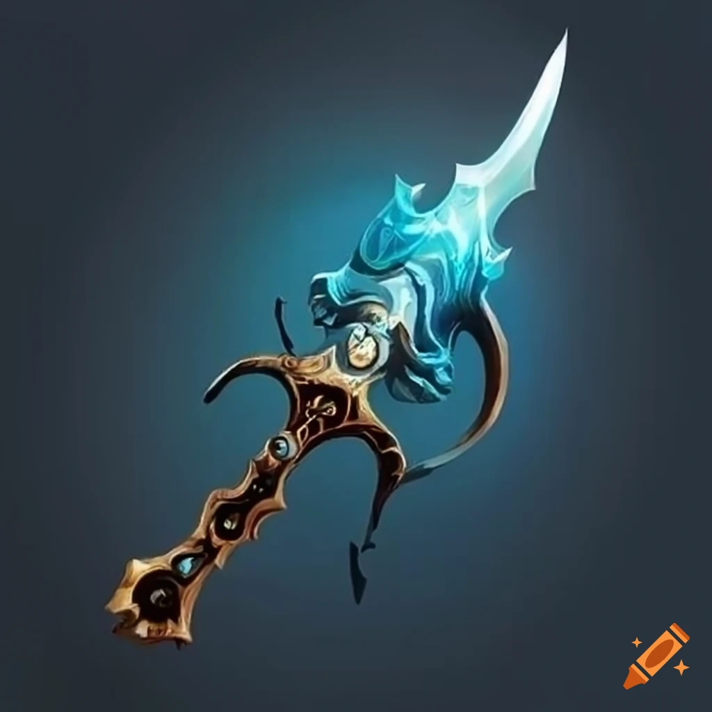 Blizzard art style scythe on Craiyon