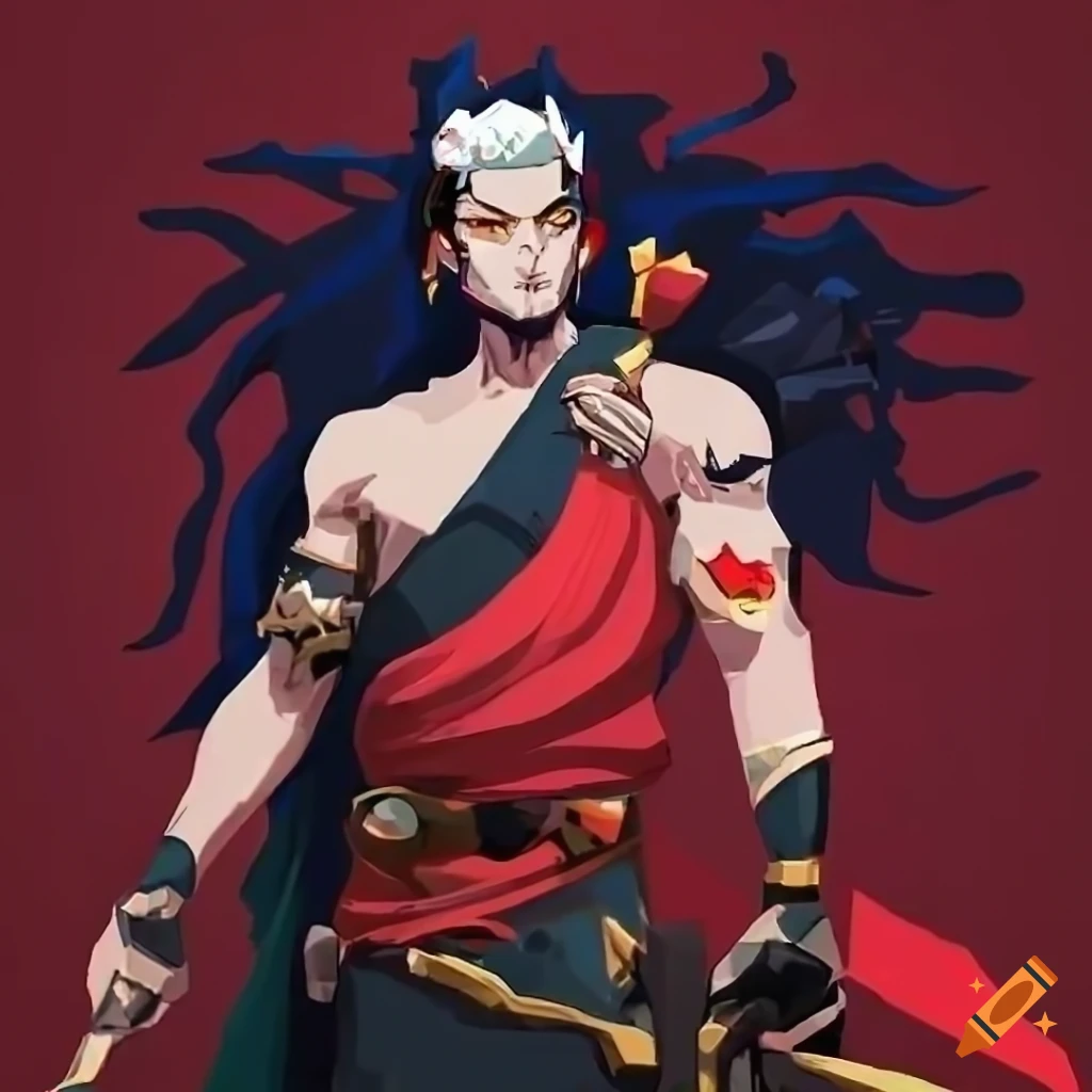 Redthemed character design in hades valorant on Craiyon
