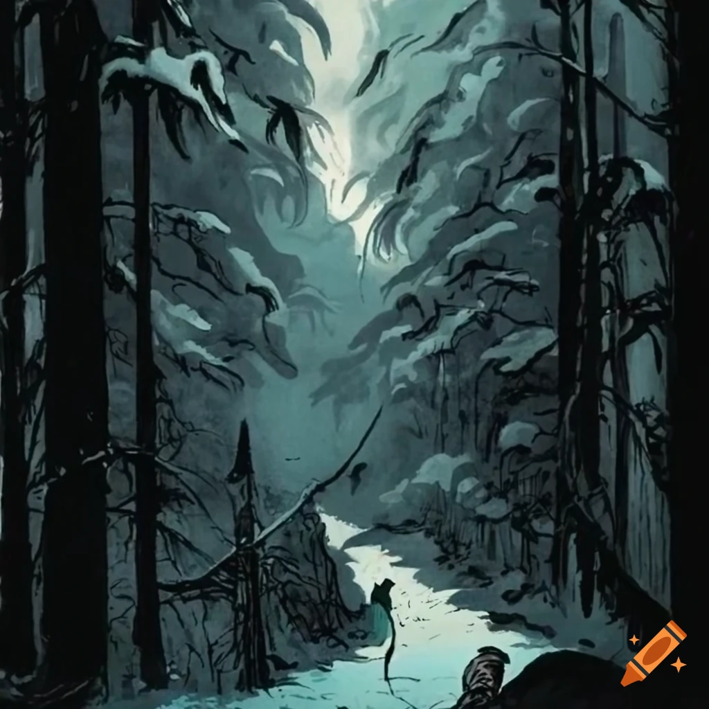 villainess-from-noir-graphic-novel-in-the-bavarian-forest-on-craiyon